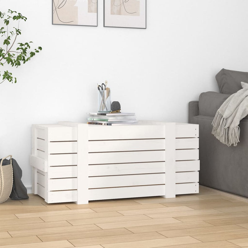 Load image into Gallery viewer, Vidaxl opbergbox 91x40,5x42 cm massief grenenhout wit
