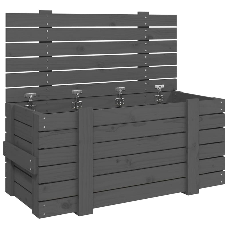 Load image into Gallery viewer, Vidaxl opbergbox 91x40,5x42 cm massief grenenhout grijs
