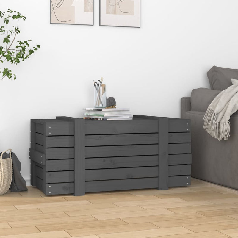 Load image into Gallery viewer, Vidaxl opbergbox 91x40,5x42 cm massief grenenhout grijs
