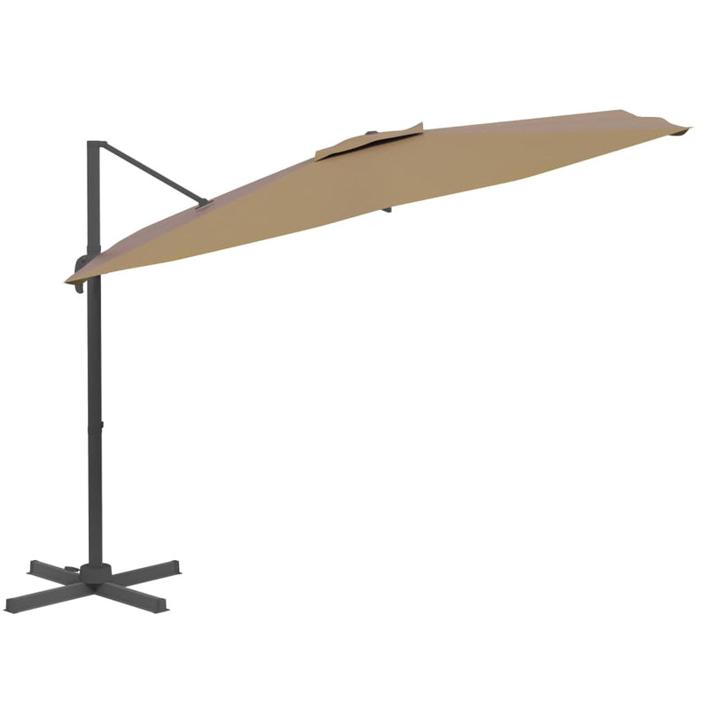 Load image into Gallery viewer, Vidaxl zweefparasol met aluminium paal 400x300 cm taupe
