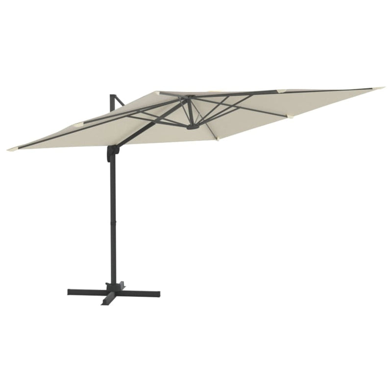 Load image into Gallery viewer, Vidaxl zweefparasol met led-verlichting 400x300 cm zandwit
