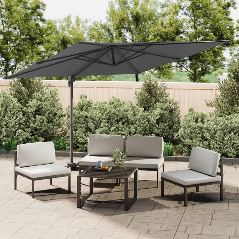 Load image into Gallery viewer, Vidaxl zweefparasol met led-verlichting 400x300 cm antracietkleurig
