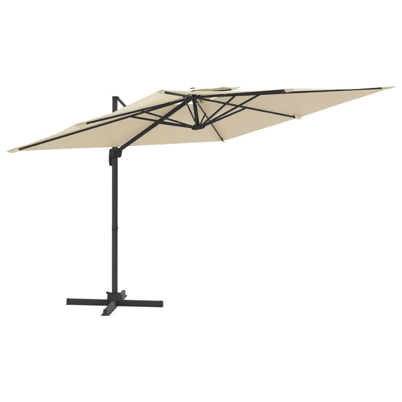 Load image into Gallery viewer, Vidaxl zweefparasol met dubbel dak 400x300 cm zandwit
