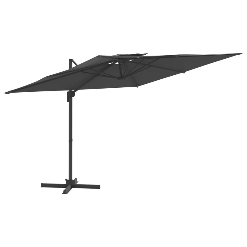 Load image into Gallery viewer, Vidaxl zweefparasol met dubbel dak 400x300 cm antracietkleurig
