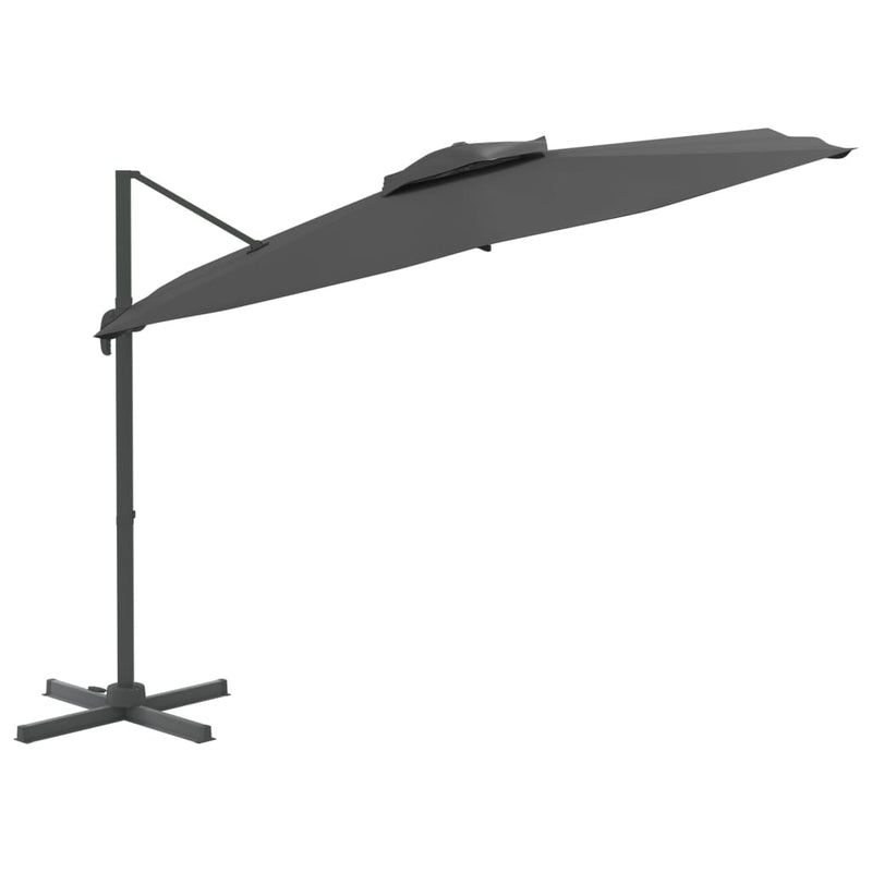 Load image into Gallery viewer, Vidaxl zweefparasol met dubbel dak 400x300 cm antracietkleurig
