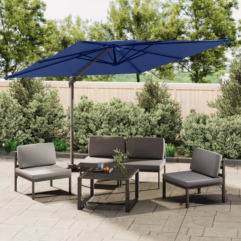 Load image into Gallery viewer, Vidaxl zweefparasol met dubbele bovenkant 400x300 cm azuurblauw
