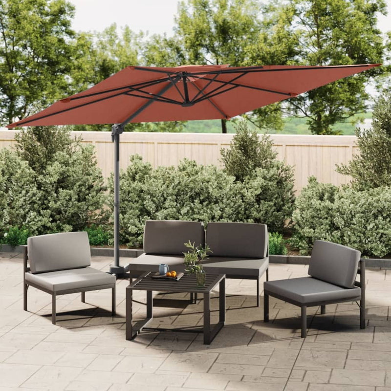 Load image into Gallery viewer, Vidaxl zweefparasol met dubbel dak 400x300 cm terracottakleurig

