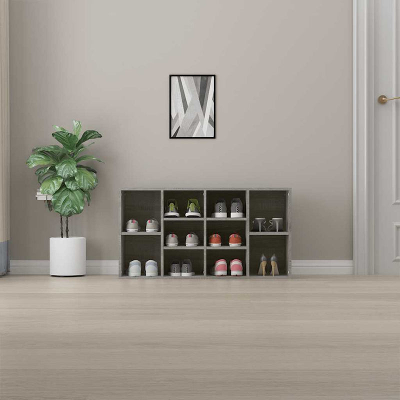 ギャラリービューアに画像をロードする, Vidaxl schoenenbank 103x30x55 cm bewerkt hout grijs sonoma eiken
