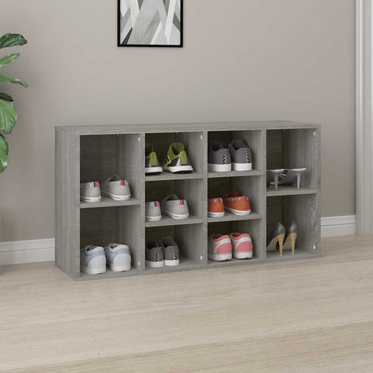 Vidaxl schoenenbank 103x30x55 cm bewerkt hout grijs sonoma eiken