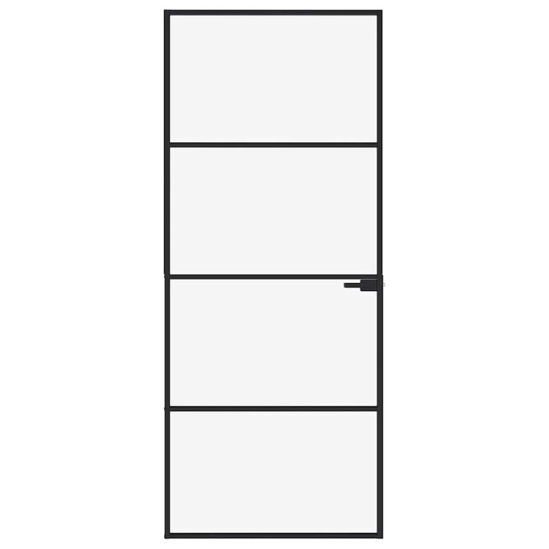 Load image into Gallery viewer, Vidaxl binnendeur 83x201,5 cm gehard glas en aluminium smal zwart
