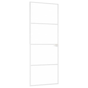 Vidaxl binnendeur 76x201,5 cm gehard glas en aluminium smal wit