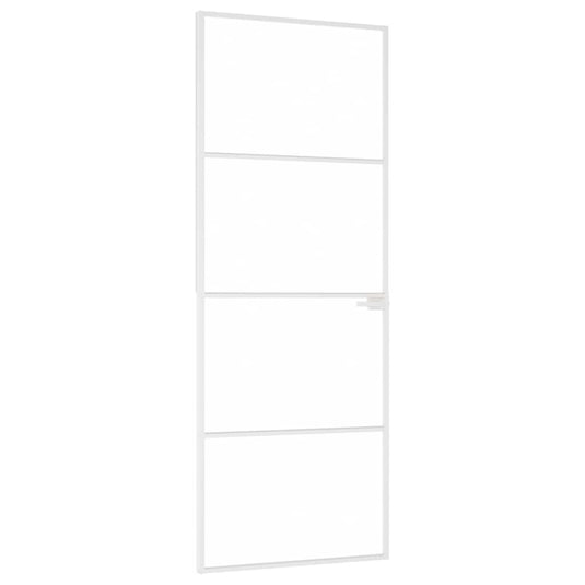 Vidaxl binnendeur 76x201,5 cm gehard glas en aluminium smal wit