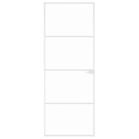 Vidaxl binnendeur 76x201,5 cm gehard glas en aluminium smal wit