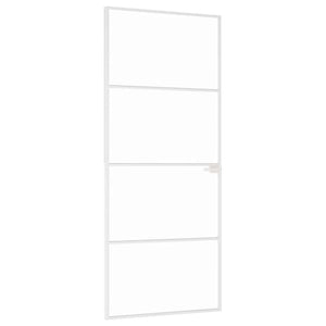 Vidaxl binnendeur 83x201,5 cm gehard glas en aluminium smal wit