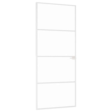 Vidaxl binnendeur 83x201,5 cm gehard glas en aluminium smal wit