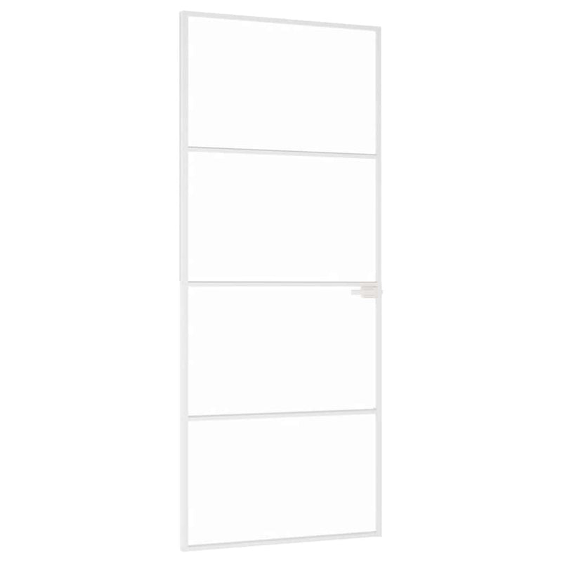 Load image into Gallery viewer, VidaXL Binnendeur 83x201,5 cm gehard glas en aluminium smal wit
