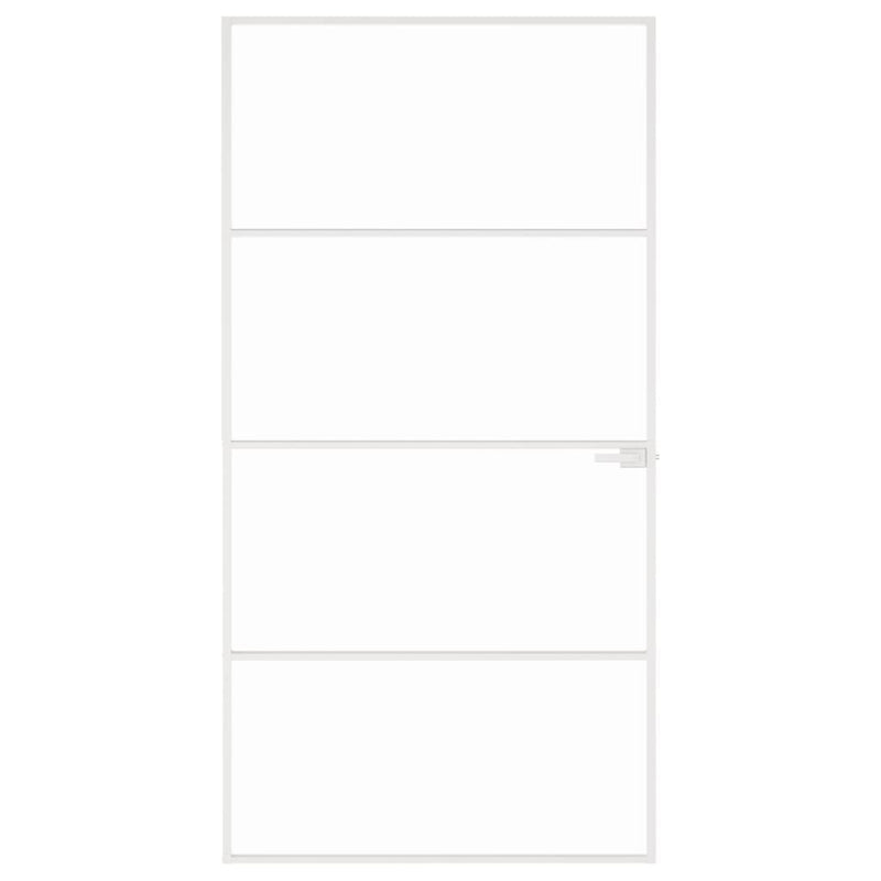 Load image into Gallery viewer, VidaXL Binnendeur 102x201,5 cm gehard glas en aluminium smal wit
