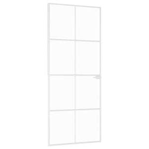 Vidaxl binnendeur 83x201,5 cm gehard glas en aluminium smal wit