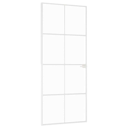 Vidaxl binnendeur 83x201,5 cm gehard glas en aluminium smal wit