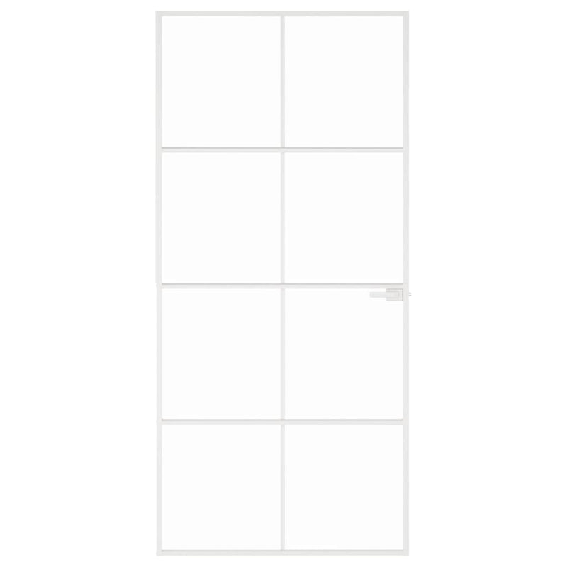 Load image into Gallery viewer, Vidaxl binnendeur 93x201,5 cm gehard glas en aluminium smal wit
