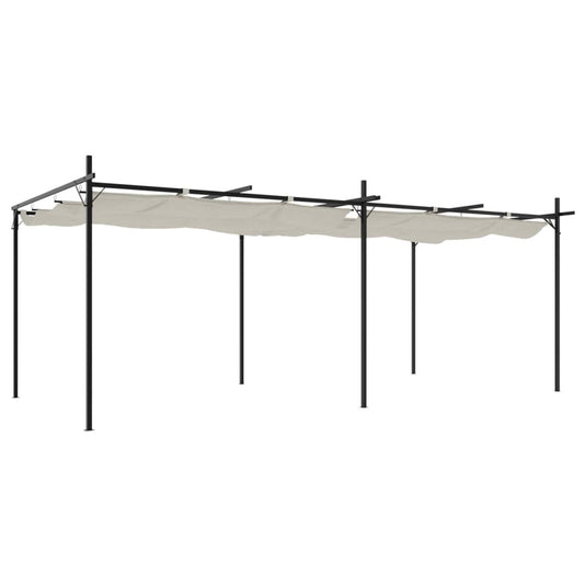 VidaXL Pergola met uitschuifbaar dak 589x292x230 crèmekleurig