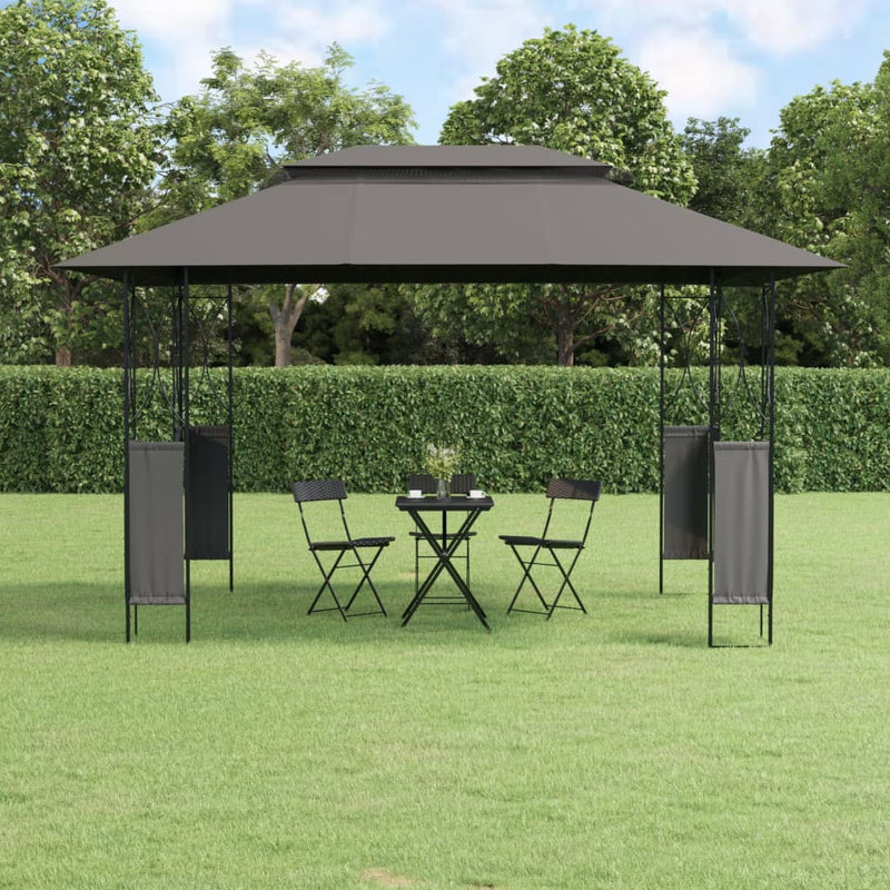 Load image into Gallery viewer, Vidaxl prieel met dak 400x300x270 cm staal antracietkleurig
