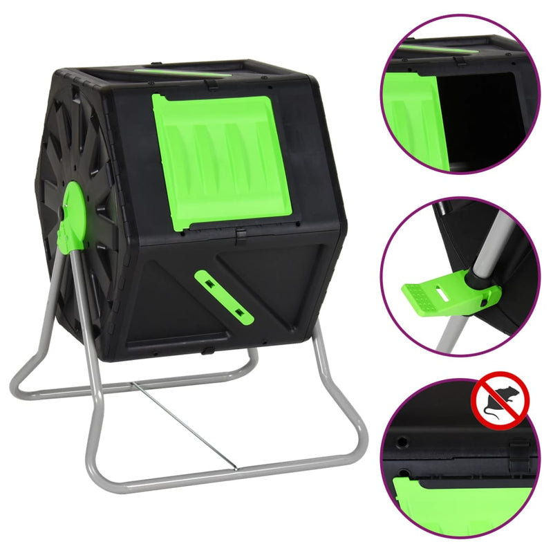 Load image into Gallery viewer, Vidaxl composteertrommel 105 l 60x58x74 cm polypropeen
