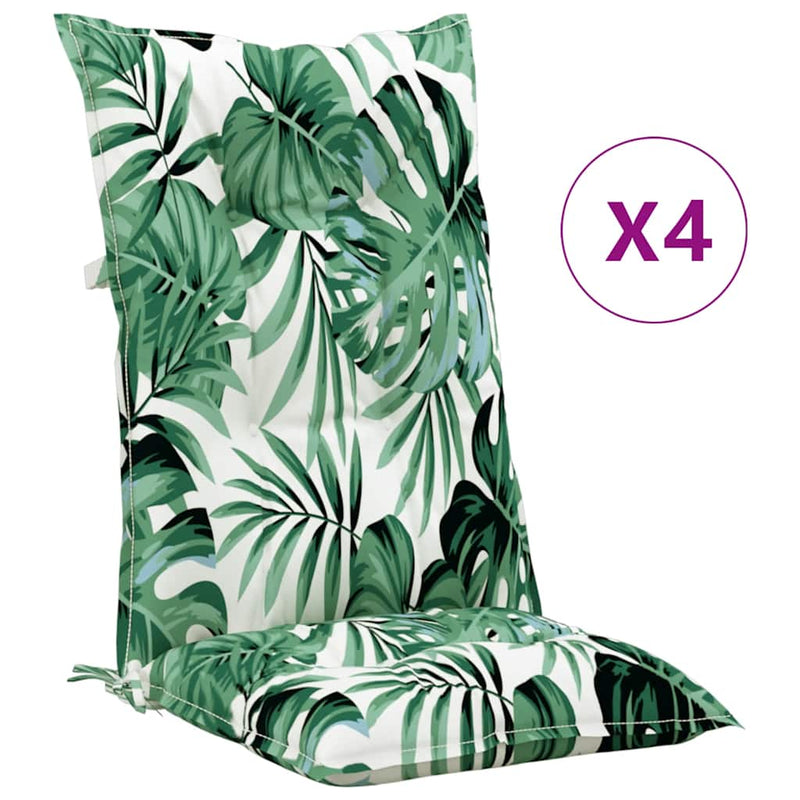 Load image into Gallery viewer, Vidaxl stoelkussens 4 st hoge rug 120x50x7 cm stof bladpatroon
