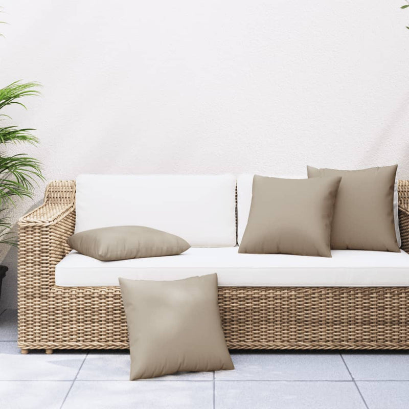 Load image into Gallery viewer, Vidaxl bankkussens 4 st 60x60 cm stof taupe
