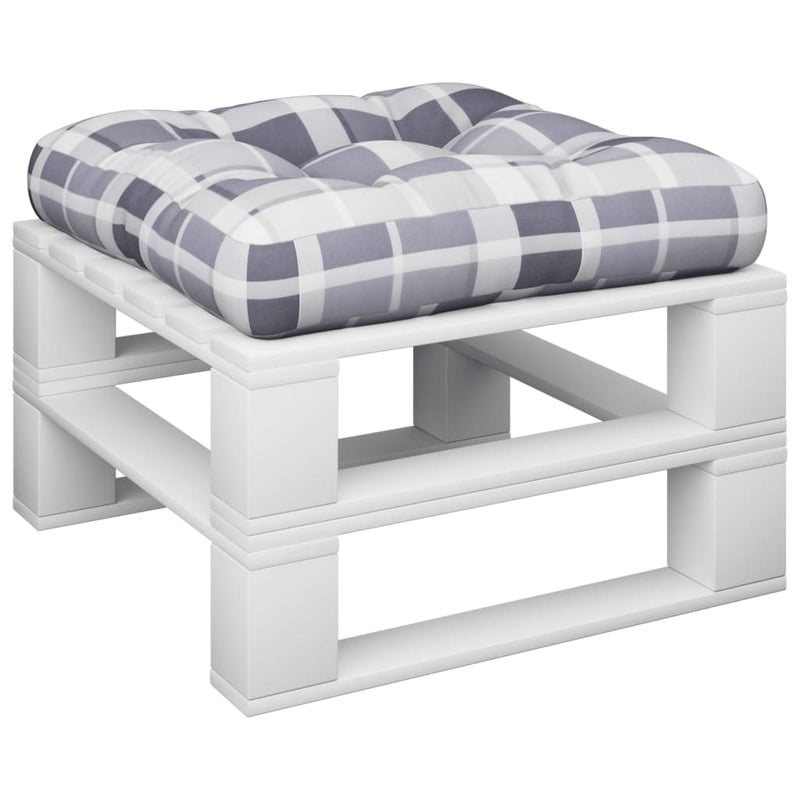 Load image into Gallery viewer, Vidaxl palletkussen 50x50x12 cm stof ruitpatroon grijs
