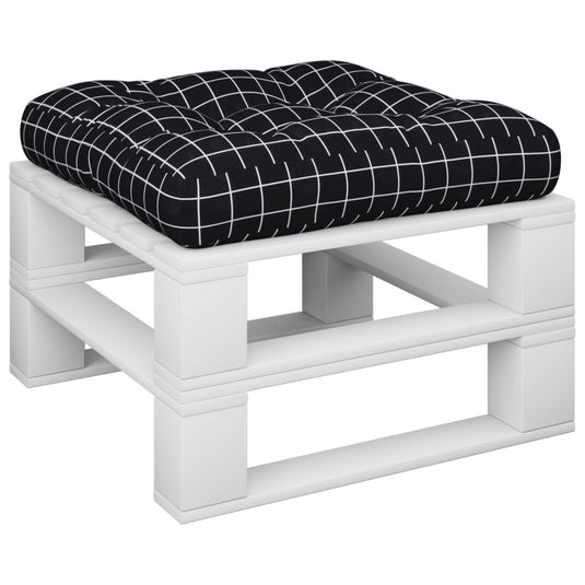 Vidaxl palletkussen ruitpatroon 60x60x12 cm stof zwart