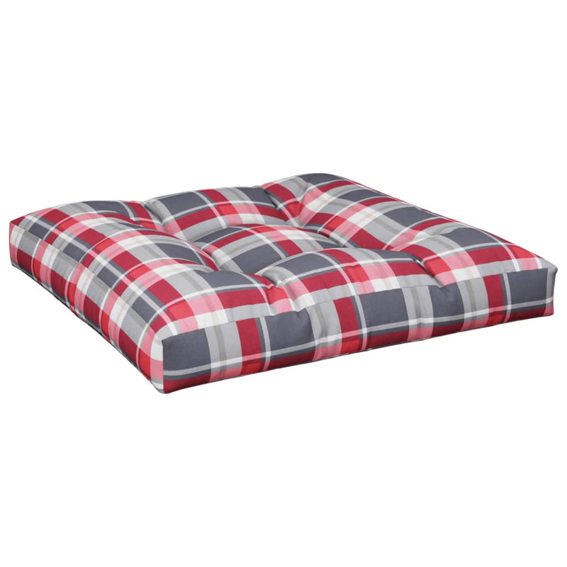 Load image into Gallery viewer, Vidaxl palletkussen 70x70x12 cm stof ruitpatroon rood
