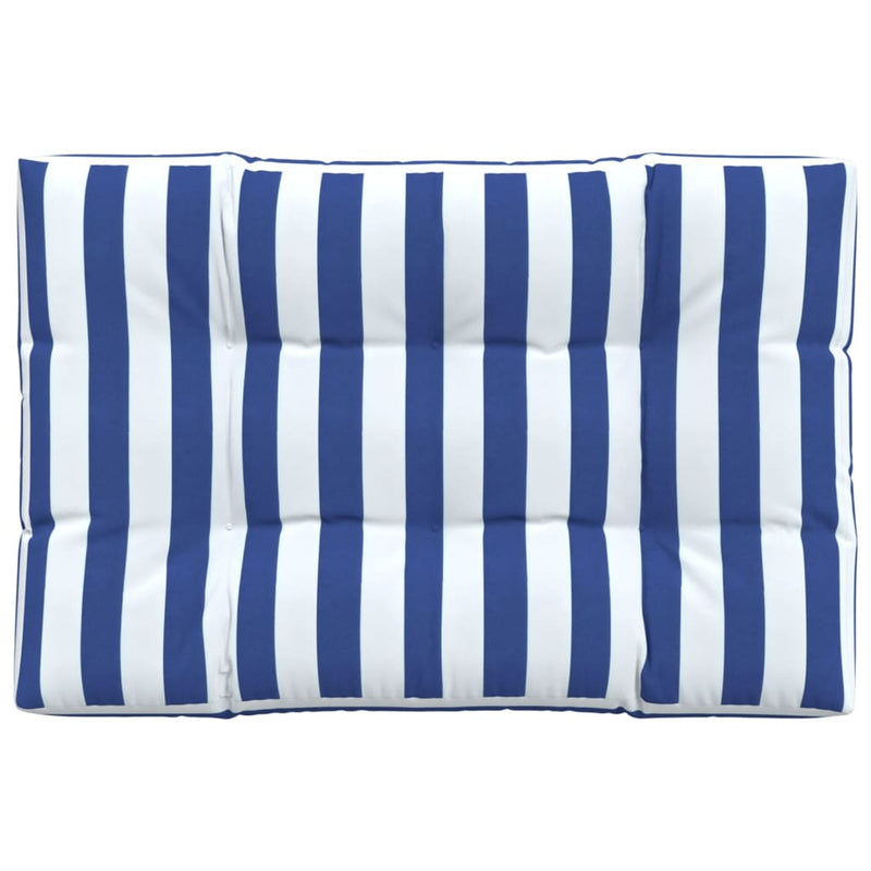 Load image into Gallery viewer, Vidaxl palletkussen gestreept 120x80x12 cm stof blauw en wit
