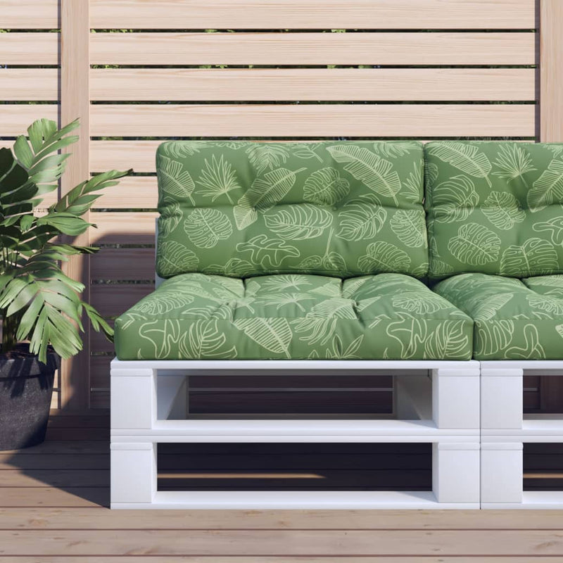 Afbeelding laden in galerijviewer, Vidaxl palletkussen bladpatroon 70x40x12 cm stof
