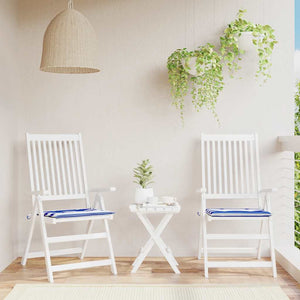 Vidaxl tuinstoelkussens 2 st gestreept 40x40x4 cm stof wit en blauw