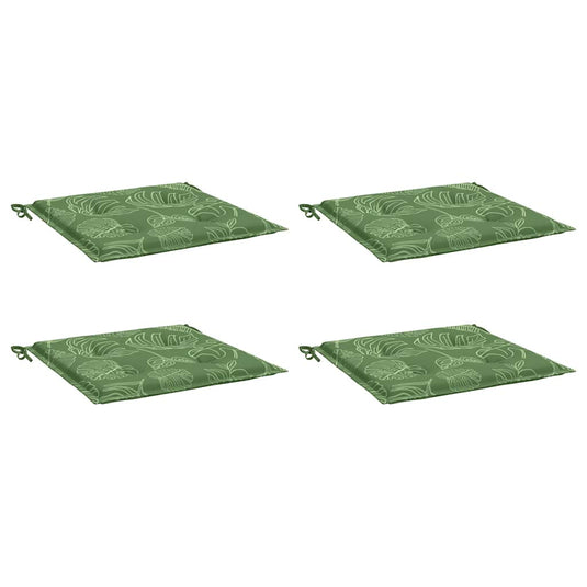 Vidaxl stoelkussens 4 st bladpatroon 40x40x4 cm stof