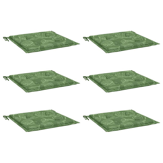 Vidaxl stoelkussens 6 st bladpatroon 40x40x4 cm stof