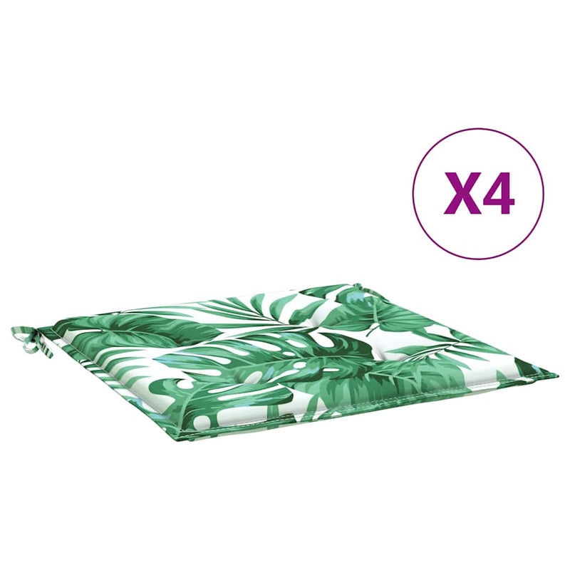 Chargez l'image dans la visionneuse de la galerie, Vidaxl stoelkussens 4 pcs bladpatroon 50 x 50 x 4 cm oxford stof
