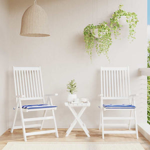Vidaxl tuinstoelkussens 2 st gestreept 50x50x4 cm stof wit en blauw