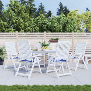 Vidaxl tuinstoelkussens 6 st gestreept 50x50x4 cm stof wit en blauw