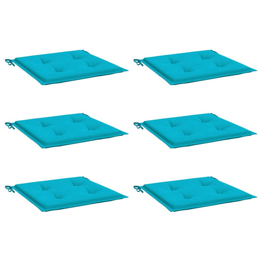Vidaxl tuinstoelkussens 6 st 50x50x4 cm stof turquoise