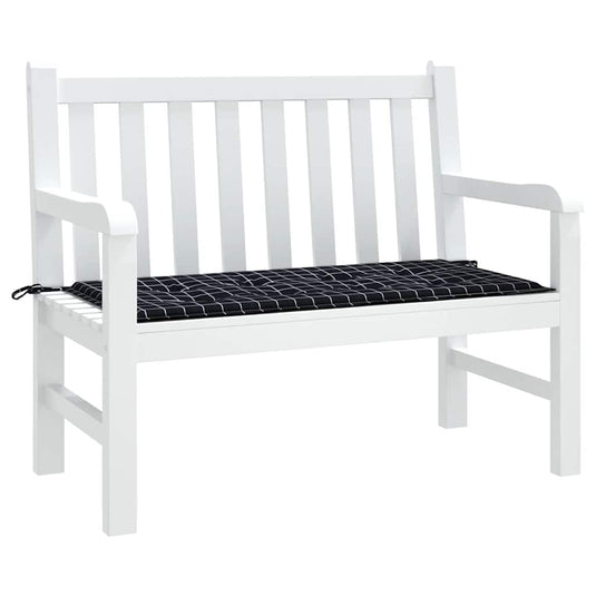 Vidaxl tuinbankkussen ruitpatroon 100x50x4 cm oxford stof zwart