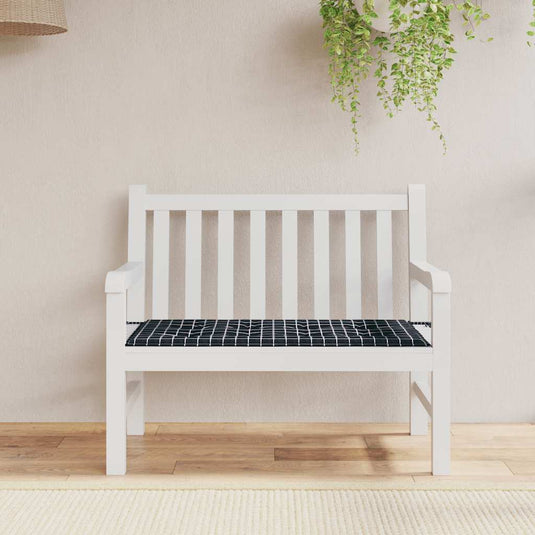 Vidaxl tuinbankkussen ruitpatroon 100x50x4 cm oxford stof zwart