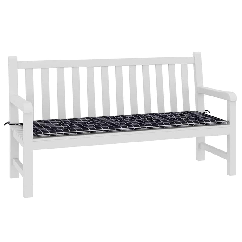 Load image into Gallery viewer, Vidaxl tuinbankkussen ruitpatroon 150x50x4 cm oxford stof zwart

