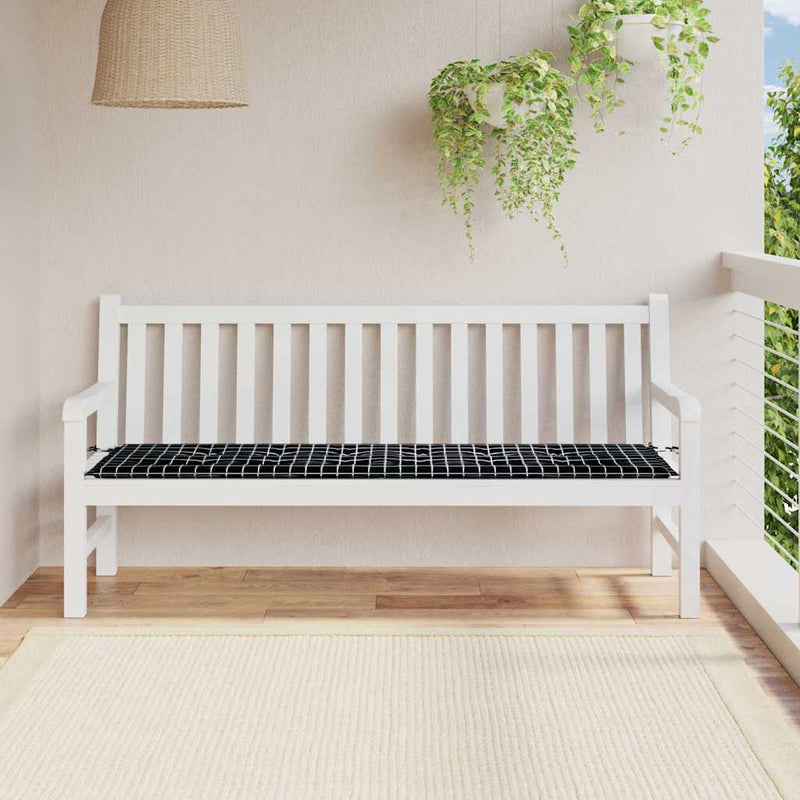 Cargue la imagen en el visor de la galería, Vidaxl bankkussen geruit zwart ruit 150 x 50 x 3 cm oxford stof
