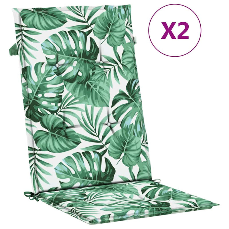 Load image into Gallery viewer, Vidaxl stoelkussens 2 st hoge rug bladpatroon stof
