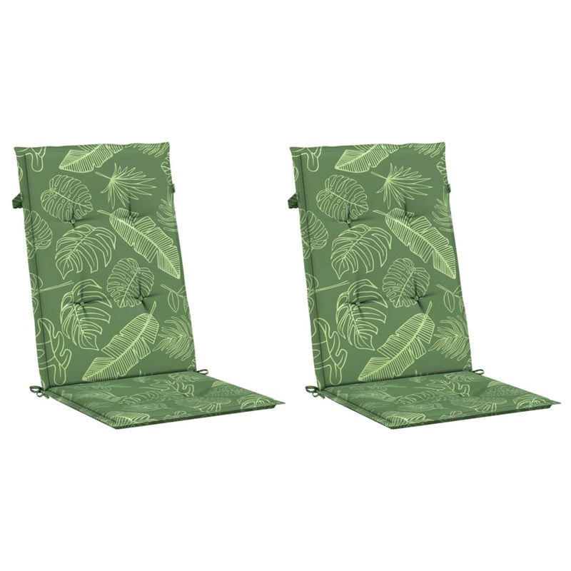 Laden Sie das Bild in Galerie -Viewer, Vidaxl stoelkussens 2 st hoge rug bladpatroon stof
