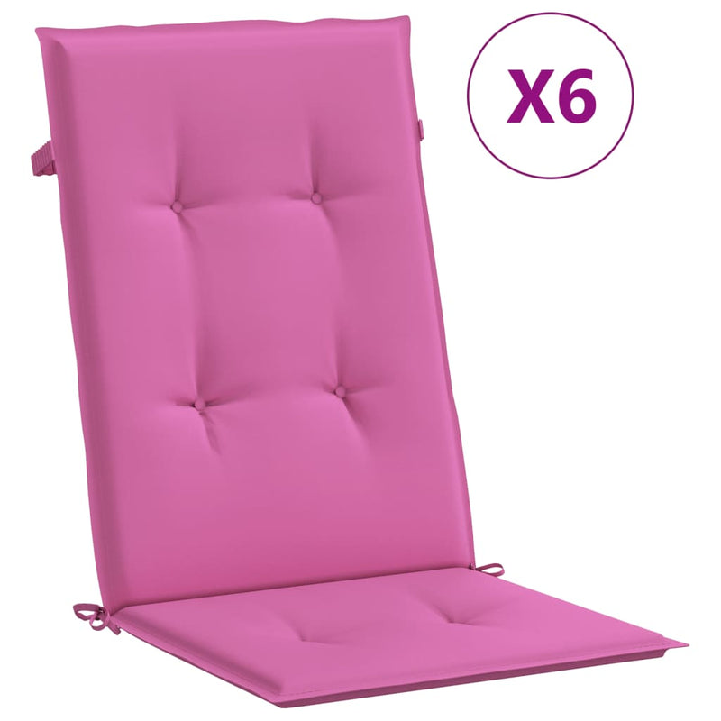 Load image into Gallery viewer, Vidaxl stoelkussens 6 st hoge rug stof roze
