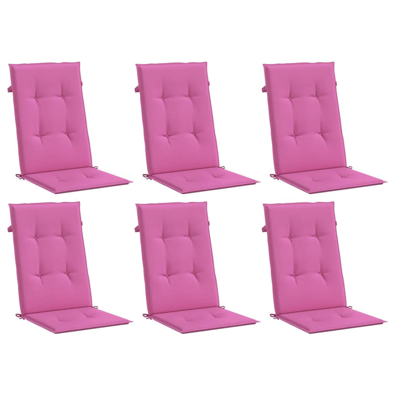 Load image into Gallery viewer, Vidaxl stoelkussens 6 st hoge rug stof roze
