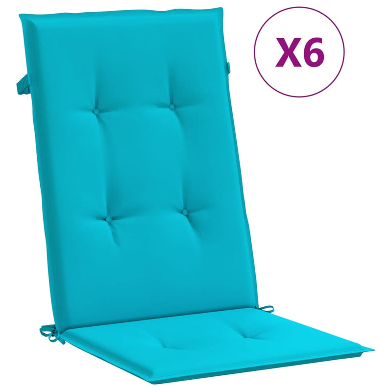 Load image into Gallery viewer, Vidaxl stoelkussens hoge rugleuning 6 st stof turquoise
